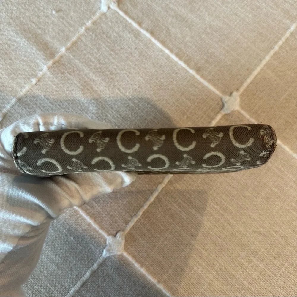 Celine | Green Vintage Classic Print Canvas Trifold Wallet - Picture 9 of 12